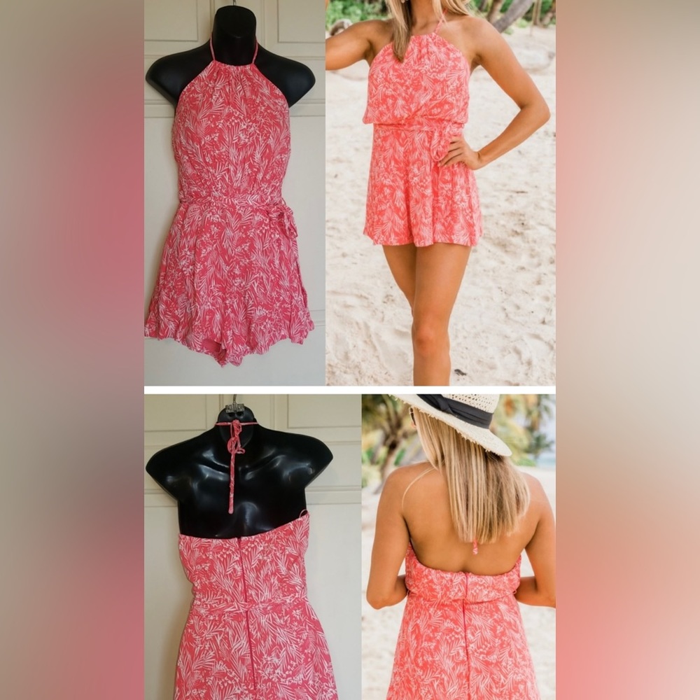 THE WAIT IS OVER HALTER NECK ROMPER RED
